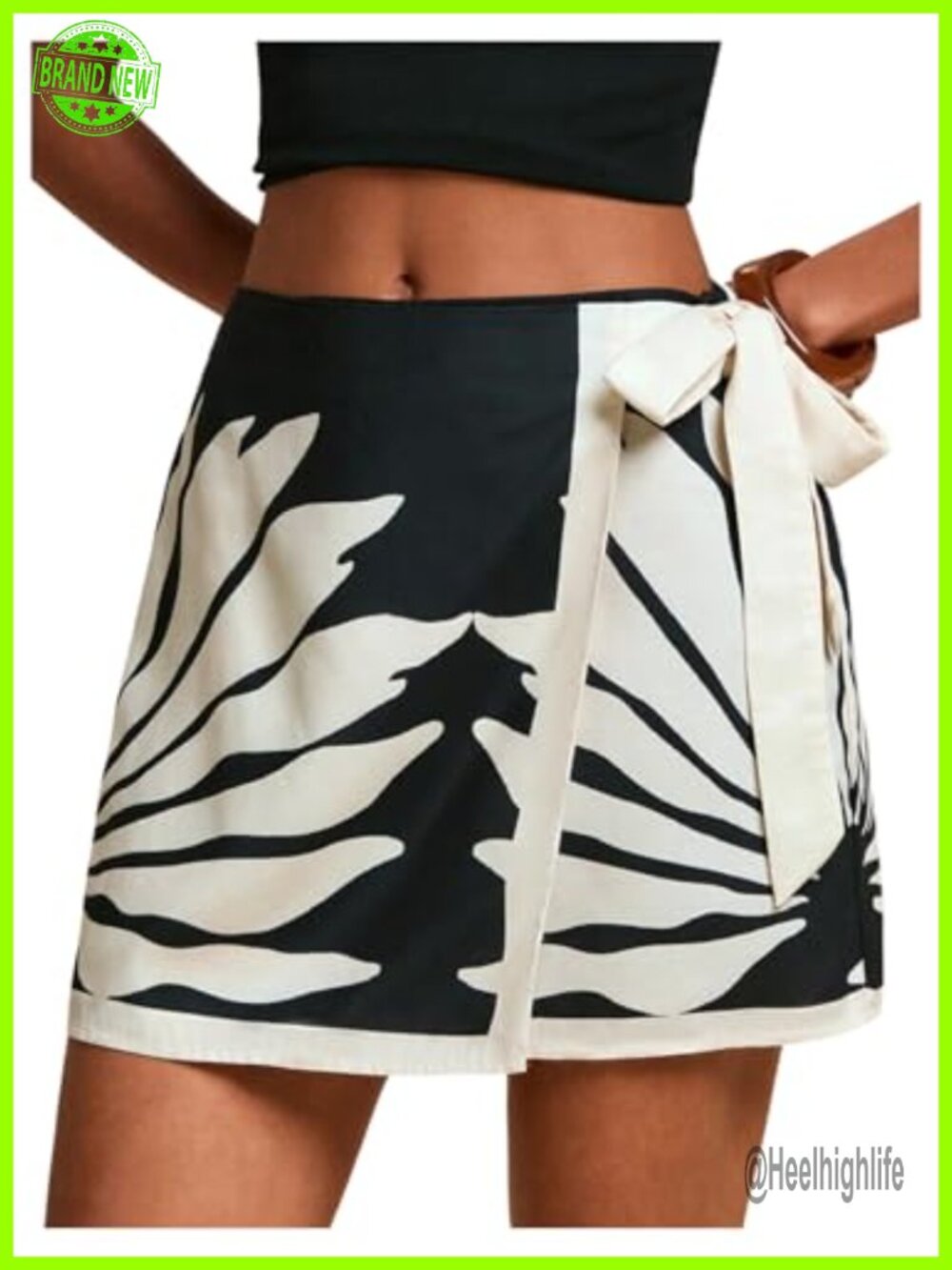 Wrap Mini Skirt Boho Asymmetrical High Rise Floral Print